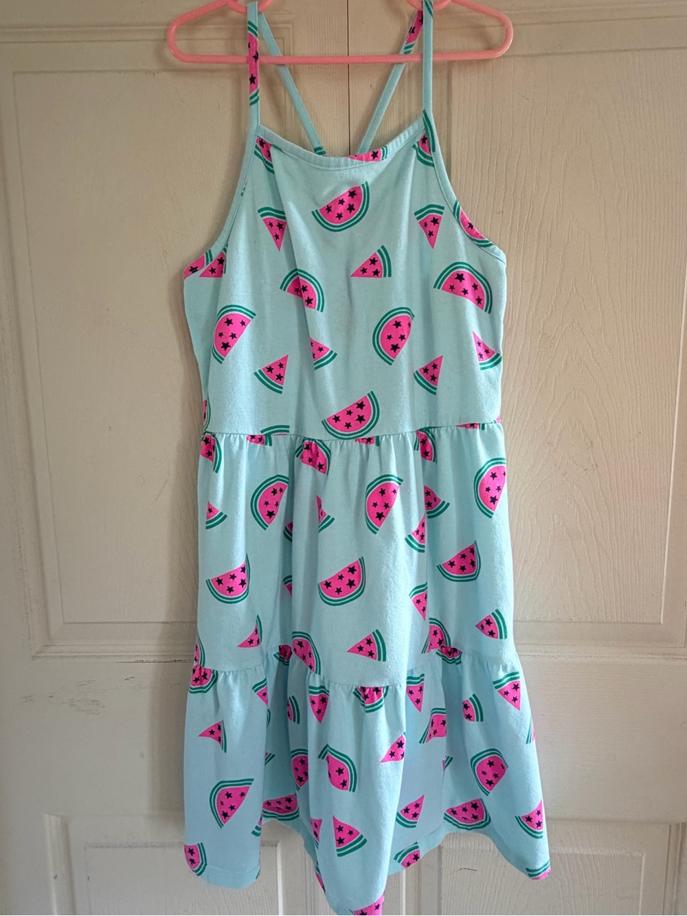 Cat & Jack Watermelon Tiered Dress Size XL 14
